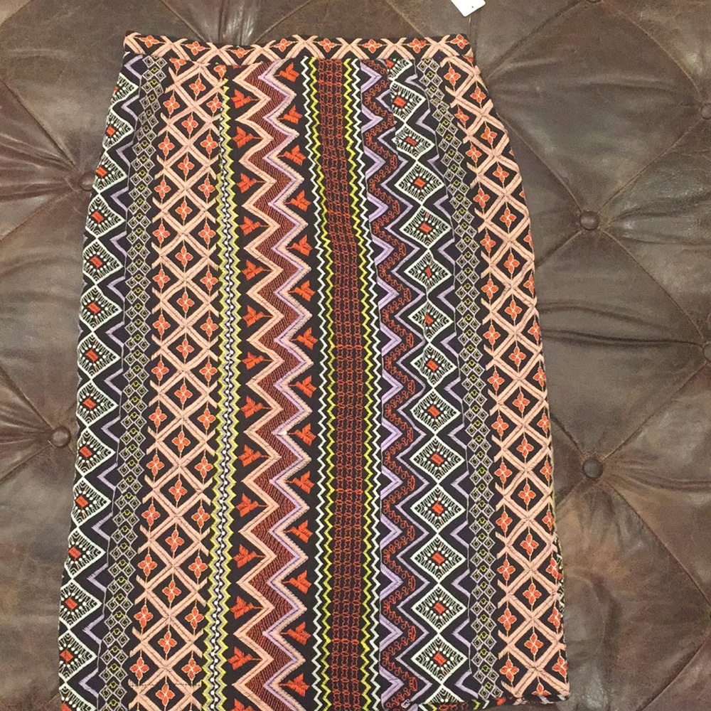 Cotton lined multi-strip and multi-color skirt